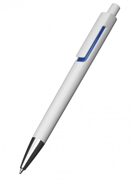 Kugelschreiber weiß mit farbigen Applikationen