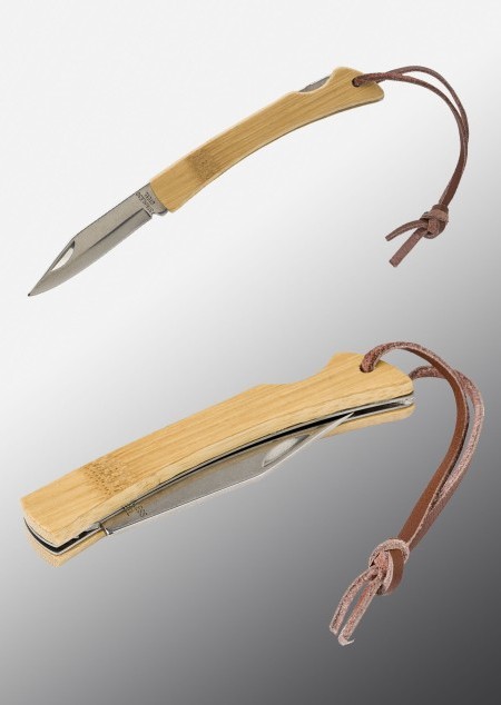 Klapp-Messer aus Edelstahl und Bambus
