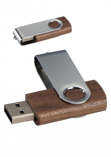 USB-Stick Twist mit Holzkörper dunkel 4 oder 8 GB