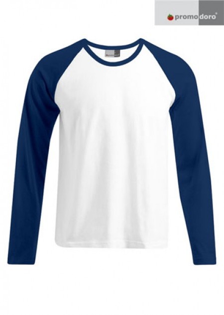 Promodoro <br> Herren Langarm Baseball-T-Shirt