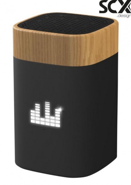 Lautsprecher Clever S31 aus Holz mit Leuchtlogo
