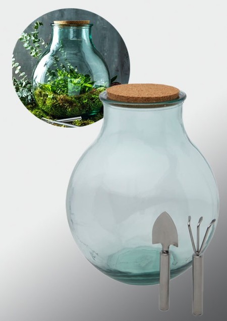 Flaschengarten aus recyceltem Glas